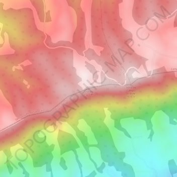 Mapa topográfico Grotão, altitude, relevo