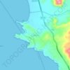 Mapa topográfico Culebras, altitude, relevo