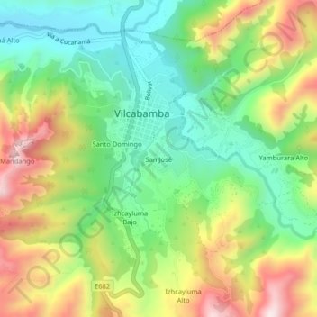 Mapa topográfico San José, altitude, relevo