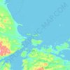 Mapa topográfico Newfoundland Island, altitude, relevo