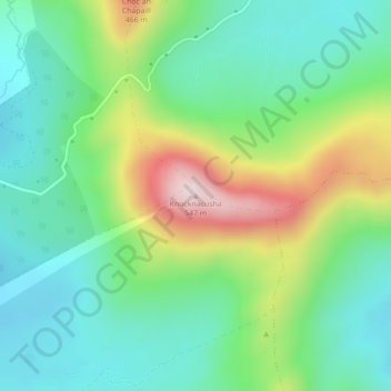 Mapa topográfico Knocknacusha, altitude, relevo