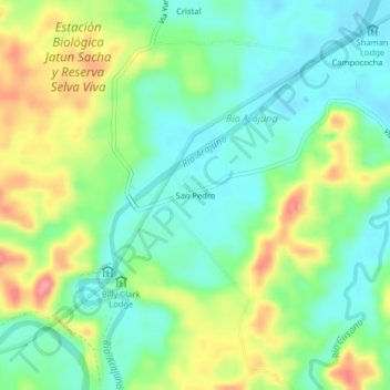 Mapa topográfico San Pedro, altitude, relevo