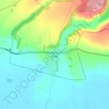 Mapa topográfico Thornton-le-Dale, altitude, relevo