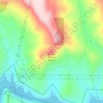 Mapa topográfico Monte de Oro, altitude, relevo