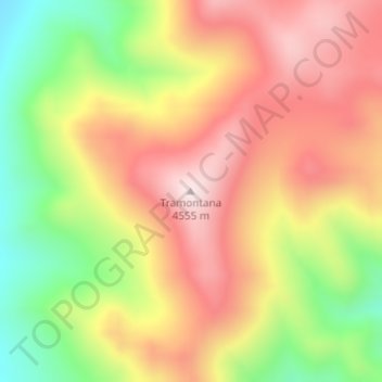 Mapa topográfico Tramontana, altitude, relevo