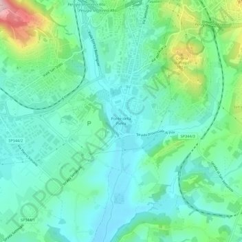 Mapa topográfico Ponte della Pietra, altitude, relevo