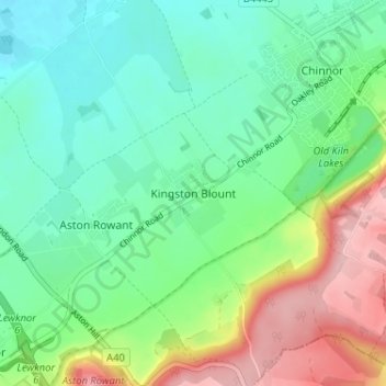 Mapa topográfico Kingston Blount, altitude, relevo