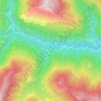 Mapa topográfico Socraggio, altitude, relevo