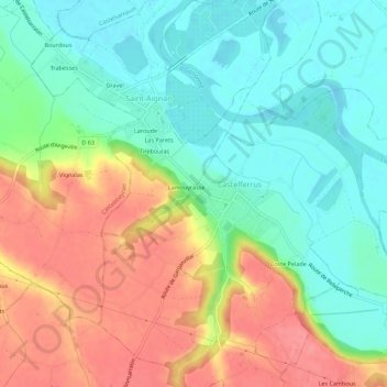 Mapa topográfico Badio, altitude, relevo