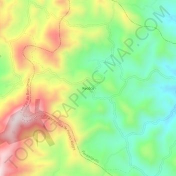 Mapa topográfico Recôco, altitude, relevo