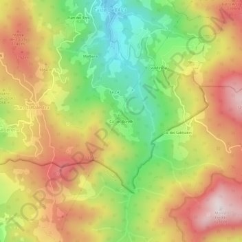 Mapa topográfico Ca' de' Borelli, altitude, relevo