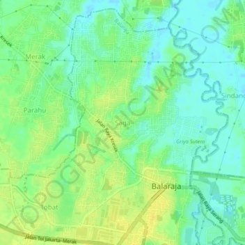 Mapa topográfico Saga, altitude, relevo