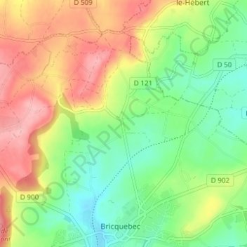 Mapa topográfico La Croix Blanche, altitude, relevo