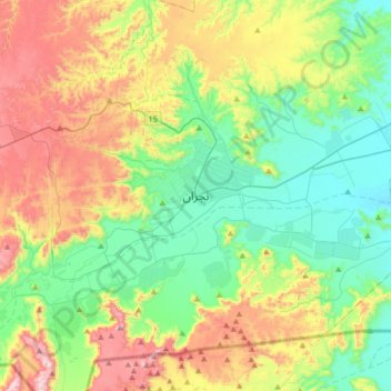 Mapa topográfico Najran, altitude, relevo