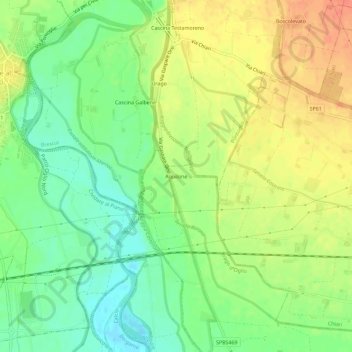 Mapa topográfico Aquilone, altitude, relevo