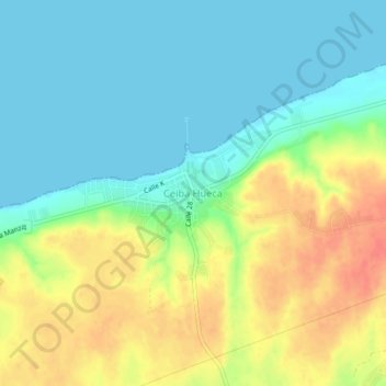 Mapa topográfico Ceiba Hueca, altitude, relevo