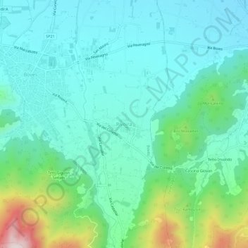 Mapa topográfico Rivoira, altitude, relevo