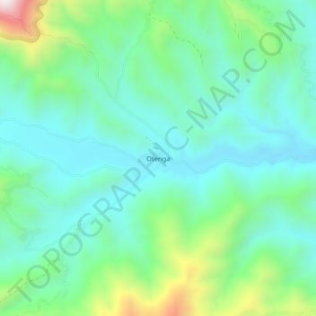 Mapa topográfico Otenga, altitude, relevo