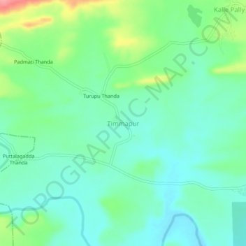 Mapa topográfico Timmapur, altitude, relevo