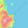 Mapa topográfico Cap Negre, altitude, relevo
