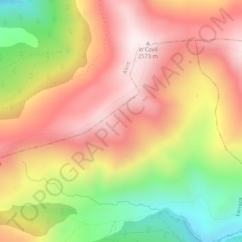 Mapa topográfico Conflent, altitude, relevo