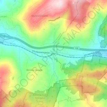 Mapa topográfico Linden, altitude, relevo