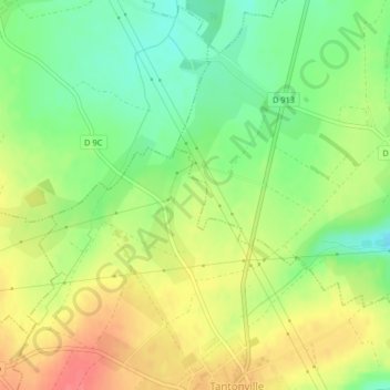 Mapa topográfico Chemin des Postes, altitude, relevo