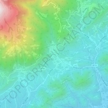 Mapa topográfico Guia, altitude, relevo