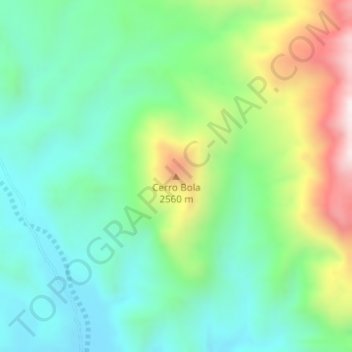 Mapa topográfico Cerro Bola, altitude, relevo