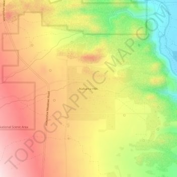 Mapa topográfico Alabama Hills, altitude, relevo