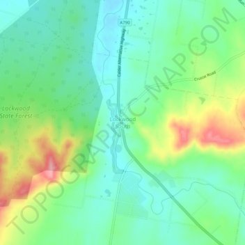 Mapa topográfico Lockwood South, altitude, relevo