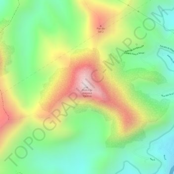 Mapa topográfico Pedra de Itaipava, altitude, relevo