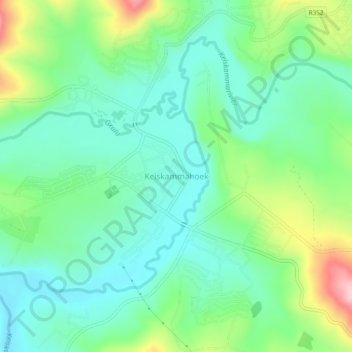 Mapa topográfico Keiskammahoek, altitude, relevo