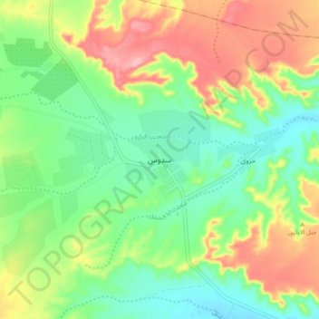 Mapa topográfico Sudus, altitude, relevo
