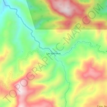 Mapa topográfico Las Palmeras, altitude, relevo
