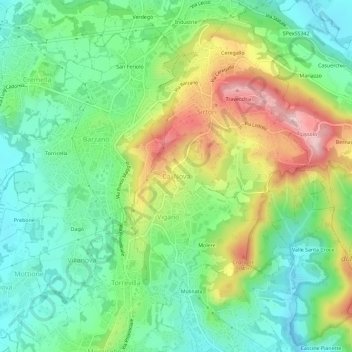 Mapa topográfico Ca' Nova, altitude, relevo