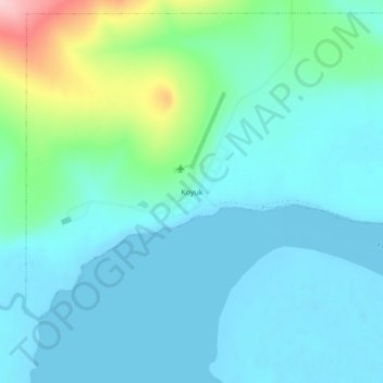 Mapa topográfico Koyuk, altitude, relevo