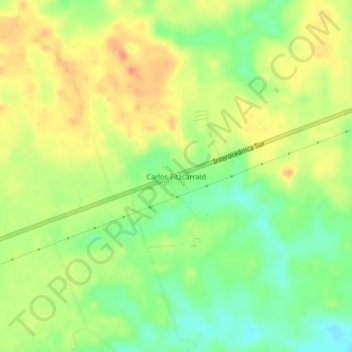 Mapa topográfico Carlos Fitzcarrald, altitude, relevo