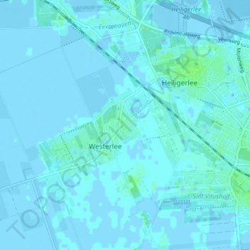 Mapa topográfico Bikkershorn, altitude, relevo