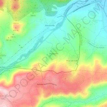 Mapa topográfico Navapark, altitude, relevo