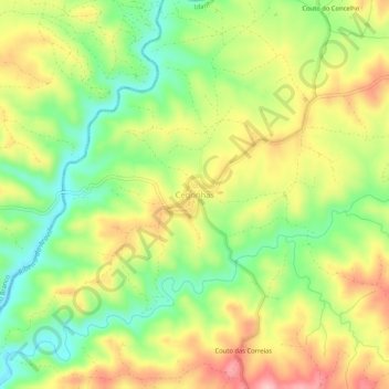 Mapa topográfico Cegonhas, altitude, relevo