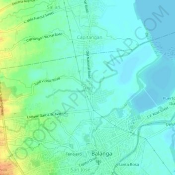 Mapa topográfico Tuyo, altitude, relevo