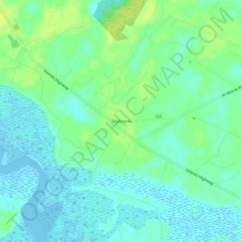 Mapa topográfico Seabrook, altitude, relevo