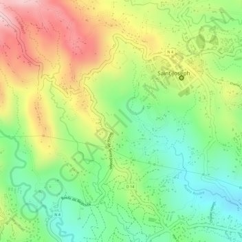 Mapa topográfico Habitation la Rosière, altitude, relevo