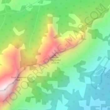 Mapa topográfico Mount Yamnuska, altitude, relevo