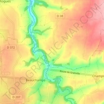Mapa topográfico L'Hôtel Navet, altitude, relevo