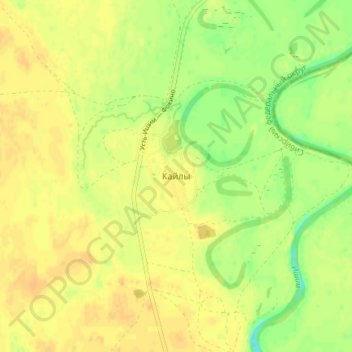 Mapa topográfico Кайлы, altitude, relevo