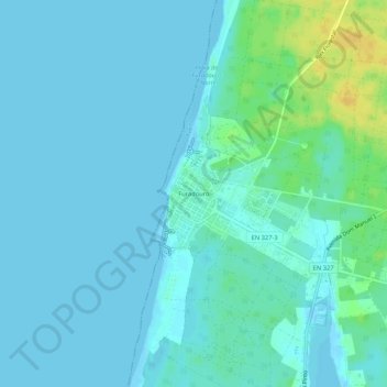 Mapa topográfico Furadouro, altitude, relevo