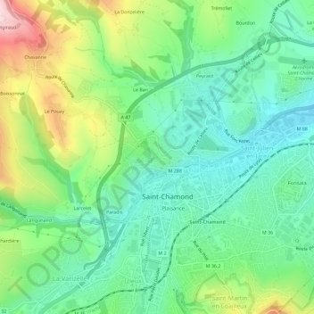Mapa topográfico Croupisson, altitude, relevo