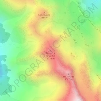 Mapa topográfico Turge de la Suffie, altitude, relevo